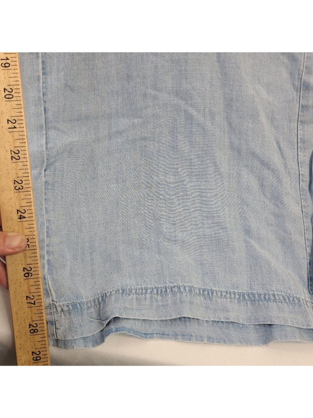NEW Splendid Women's Light Wash Chambray Wide-Leg Crop Pants Size M MSRP $178 - Picture 6 of 8